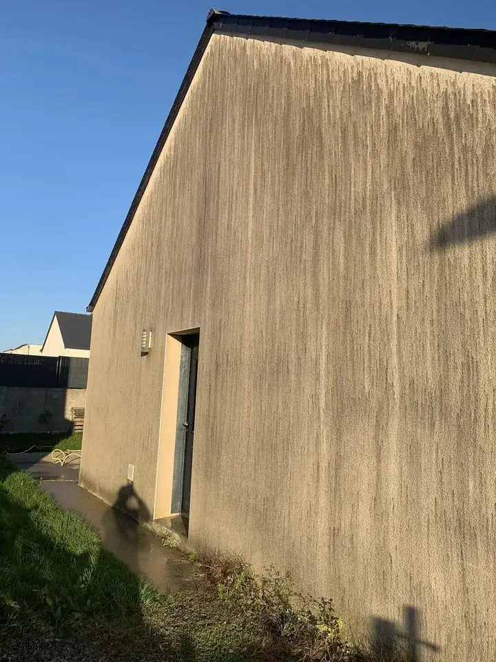 Avant : Pignon exposé, sali sur toute la hauteur